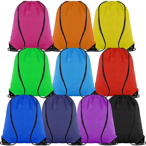 10 tilfeldige farger Snøring Ryggsekk Bag Sack Bag Tote Bag Sport