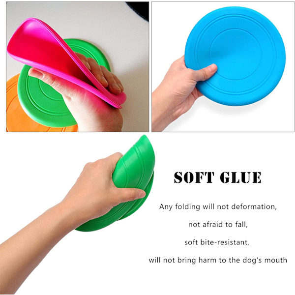 Frisbee hund leksak, 5 stycken Frisbee gummi hund leksak, mjuk och hållbar