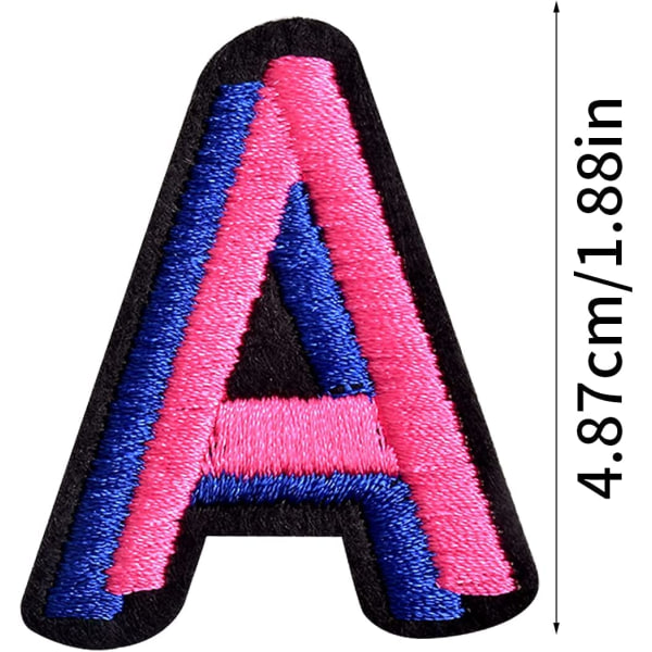 52 stk. Broderede Iron-On Patches Alfabet Patches Applikation A-Z