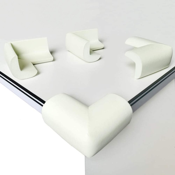 Valkoinen set 4 pehmeää vaahtomuovia pöydän kulmasuojaimia Baby turvalaite