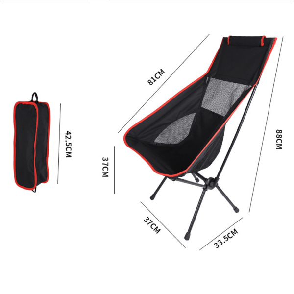 1 PC bærbar campingstol (marineblå), ultralet mesh stol, Ou