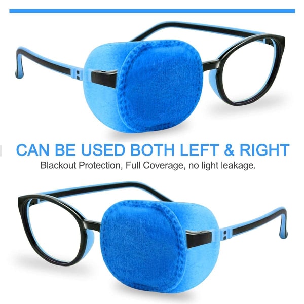 4 pakke blå øyelapper for barn, jenter, gutter, høyre og venstre øye Pa