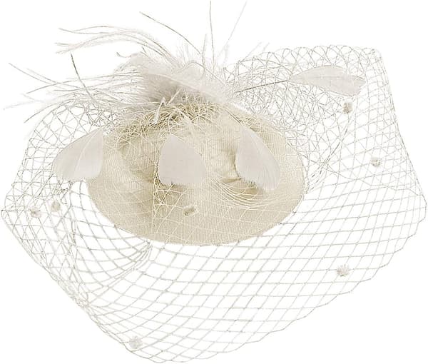 Beige - Elegant Bryllups Fascinator Hat til Kvinder Brude Slør Vint