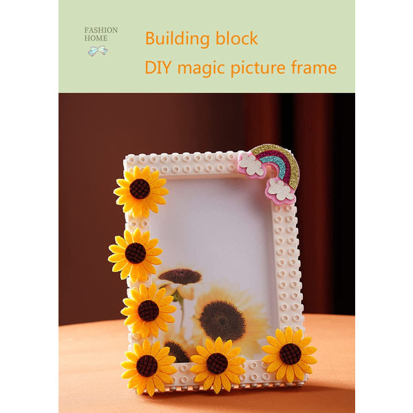 Gult Kreativ Solsikke 4x6 Bildeframme DIY Byggesett For
