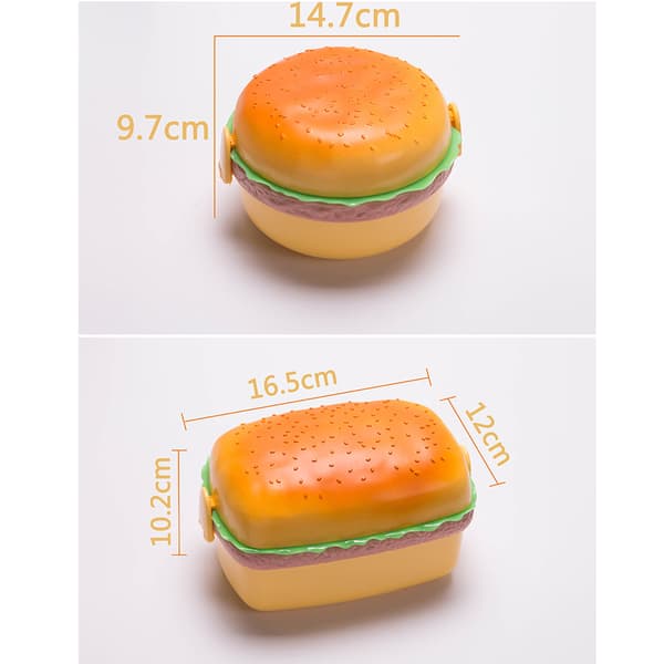 Hamburger Bento Boks Mikrobølgeovn - Rektangulær og Rund - 2 stk