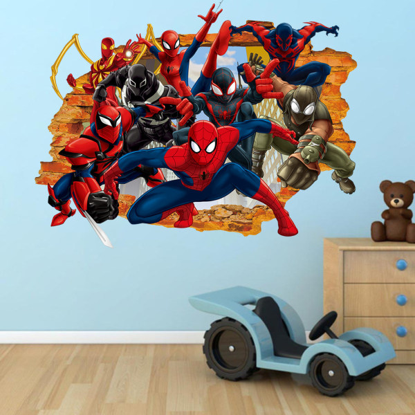 En bit 42 × 60 cm 3D tredimensionell Spider-Man väggdekal