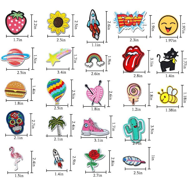 32 stk. stryge på patches, broderi applikation patches klistermærker F