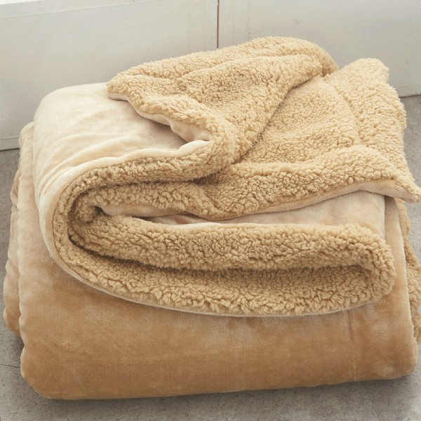 Lille tæppe quilt lammefleece tæppe dobbelt fortykning varm W b3f6 | Fyndiq