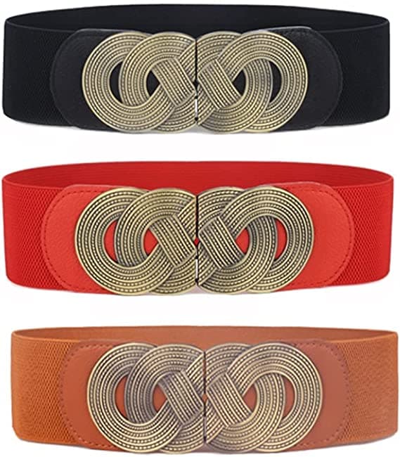 3-pakks Dame Vintage Bred Elastisk Stretch Midjebånd
