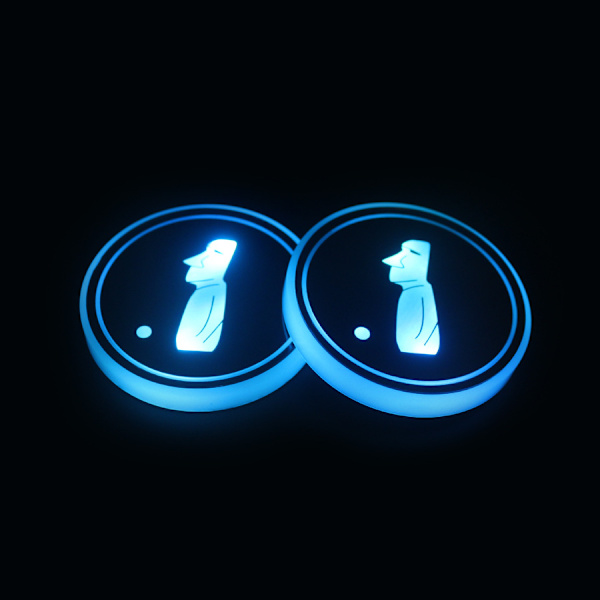 2 stk (Påske statue, ca. 68*68*8.5mm) LED Bil Kopper med 7