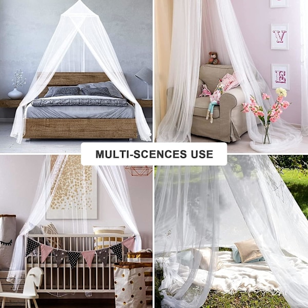 Stort myggnetting-baldakin for enkeltseng, king size eller dobbeltseng, egnet for insektbeskyttelse (XL)