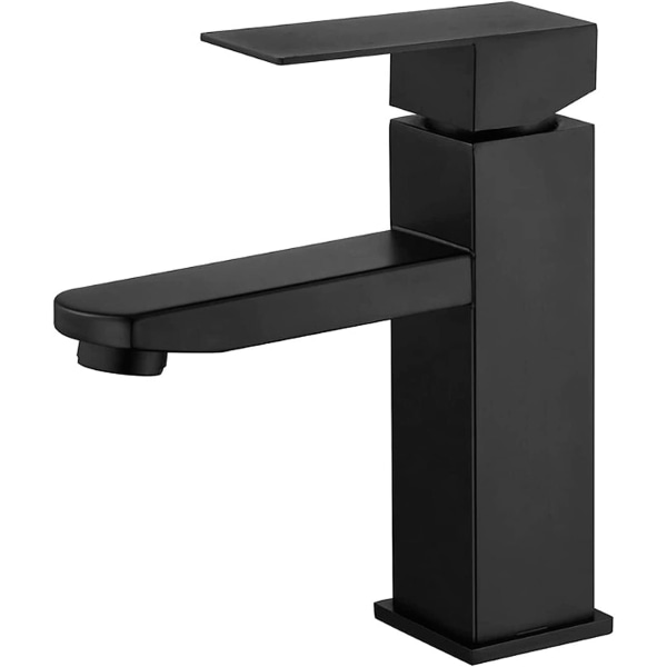 Black washbasin mixer stainless steel Single lever hot and cold