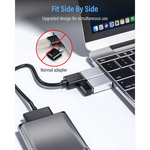 USB C til USB 3.1 OTG Adapter (3 Pack), USB Type C han til USB A