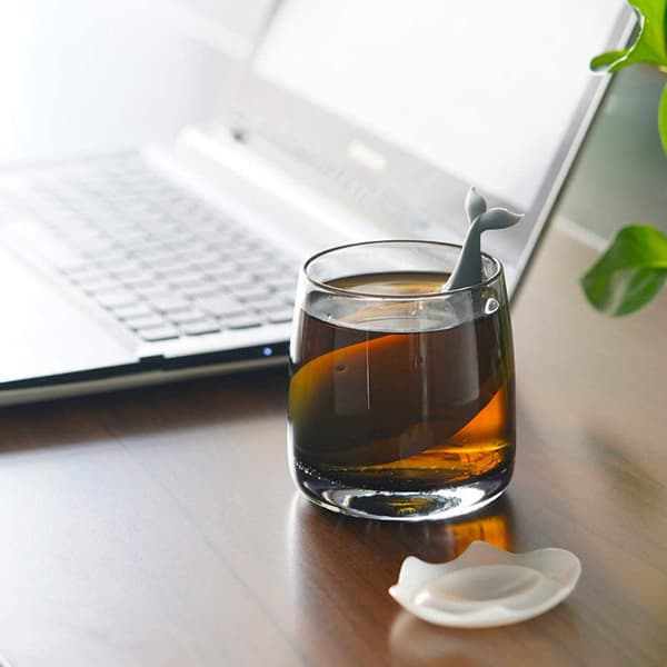 1 x Silikone Dyre Te-infuser, Spiselig Silikone Te-infuser, Hval Te-si, Sjov Te-si, Omrøring Te-infuser