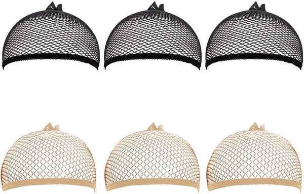 Parukker 6 stk. Hårnett Elastisk Parykkhette Bomullshett Mesh Nylon