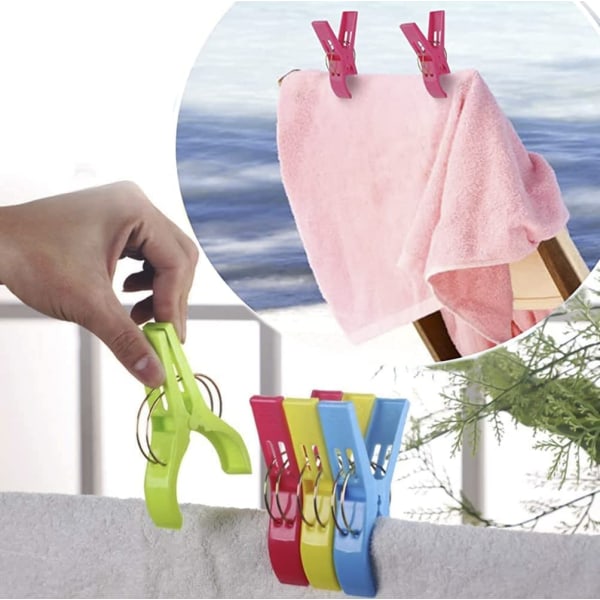 8 STK Plasthåndklædeclips, store strandhåndklædeclips, store Windbrea