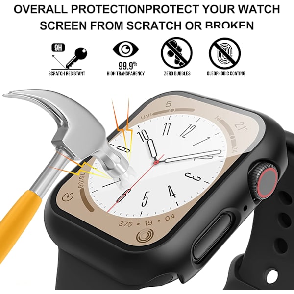 2 kpl koteloa Apple Watch Series 8/7/6/5/4/SE 2/SE -näytönsuojalle