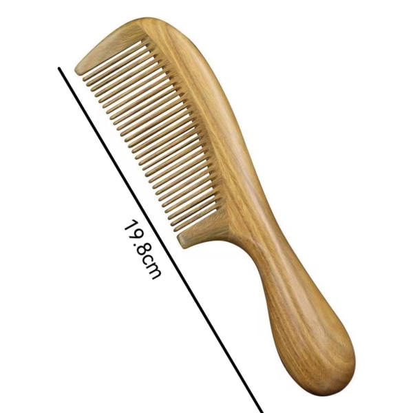 (brede tenner)Håndlaget naturlig grønt sandeltre hårkammer Anti-St