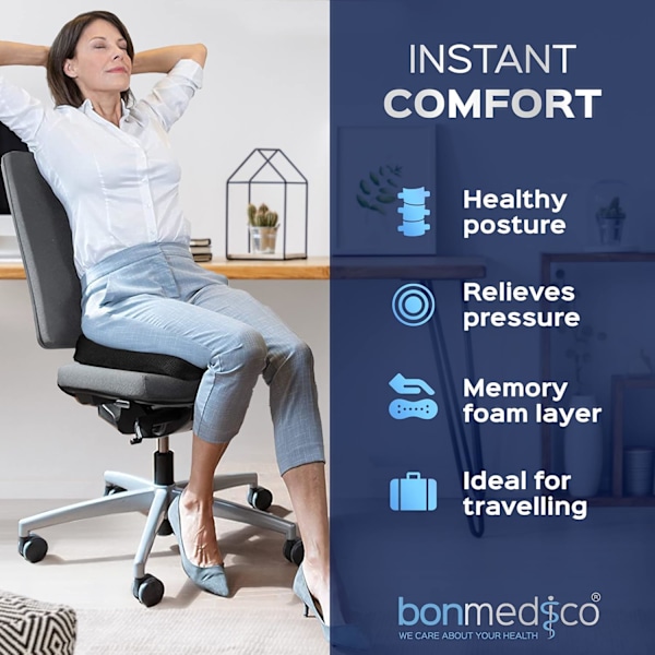 Kontor- og bilstolpute - Ergonomisk og ortopedisk memory foam-pute