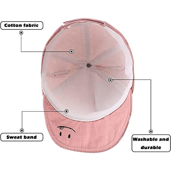 Bomullsbabyhatt (rosa, hattens omkrets runt 46 - 48 cm) 12 till