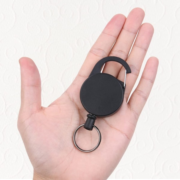 Tilbagekaldelig nøgleholder, 2 stk. Tilbagekaldelig nøglebadgeholder, nøgle C