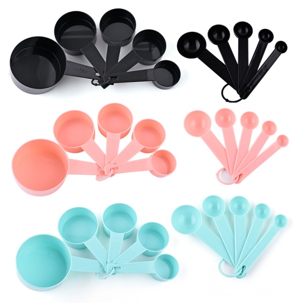 3 Piece Plastic Measuring Cups Measuring Spoon Set 10 Piece