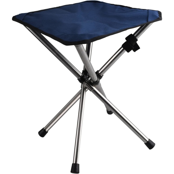 (Blue - L)Folding Stool Camping Fishing Seat Foldable Tripod Smal