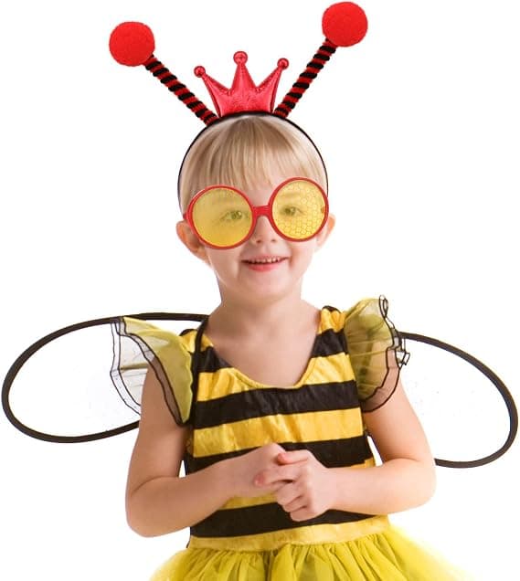 Biedrakt Bie Ladybug Antenne Hodebånd og Briller Se