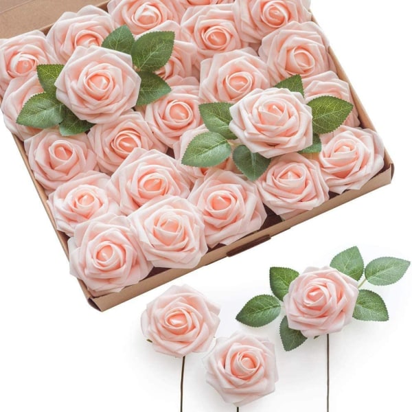 Kunstige roser 25 stykker skumroser med LED lys og juster