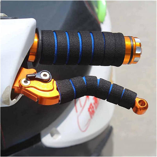 Blå styrehåndtak dekker 4 stk/sett GRIP Universal Comfort Grip Motorsykkel Scooter Sykkelstenger, 2 stk styrehåndtak dekker + 2 stk grepdeksler Komfortable, holdbare, sklisikre