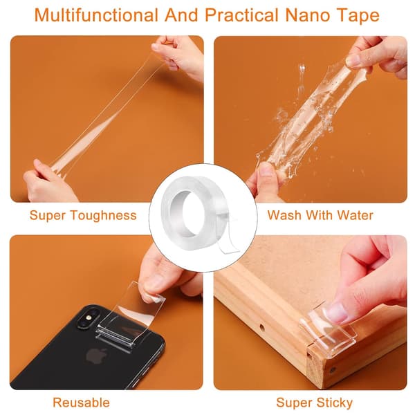 2 pakker Nano dobbeltsidig tape Heavy Duty, Multipurpose Removable