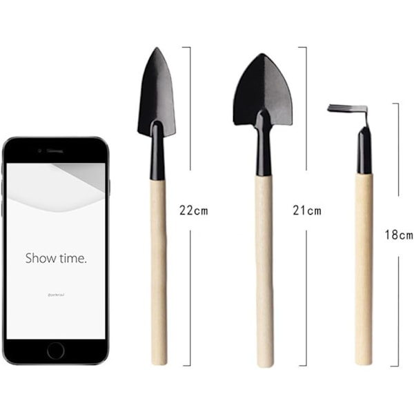 3 Mini Trädgårdsverktyg Set Liten Spade Spade för Suckulenter Växter