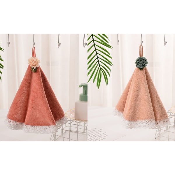 2PCS (orange+pink skin, about 50*50cm) Kitchen Towels, Hand Towe