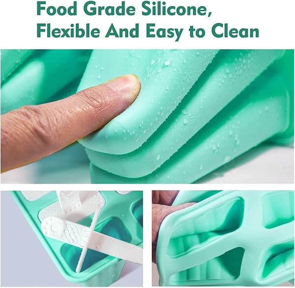 Genanvendelige silikone popsicleforme, silikone popsicleform, popsicle