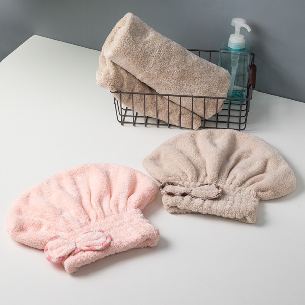 3 stycken korallfleece torrt hår handduk, torrt hår mössa, bibulou