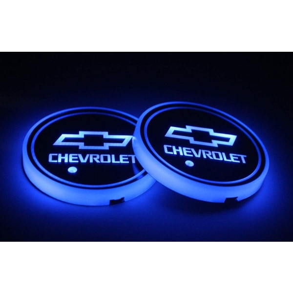 2 stk Kompatibel med Chevrolet LED bilkoppholderlys, 7 C