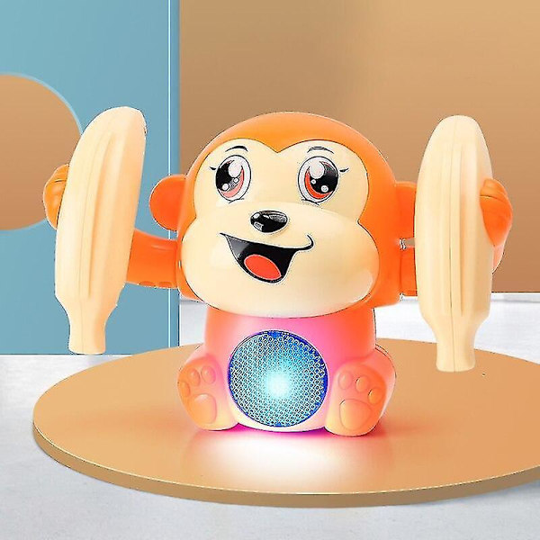 Baby Legetøj Elektrisk Tumbling Monkey Lys Musik Puslespil Lyd Tipping Abe Kinder Legetøj Blå