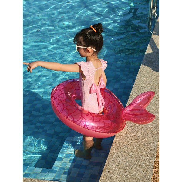 Havfruebøye, oppblåsbar PVC-svømmering, havfrueformet basseng F cc42 |  Fyndiq