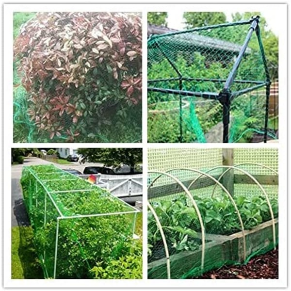 Fuglenet, 4x10m Grønt Have Net, Plante Net Beskyttelse Net, Beskytter Planter, Frugter, Blomster og Grøntsager, 15mm Hul