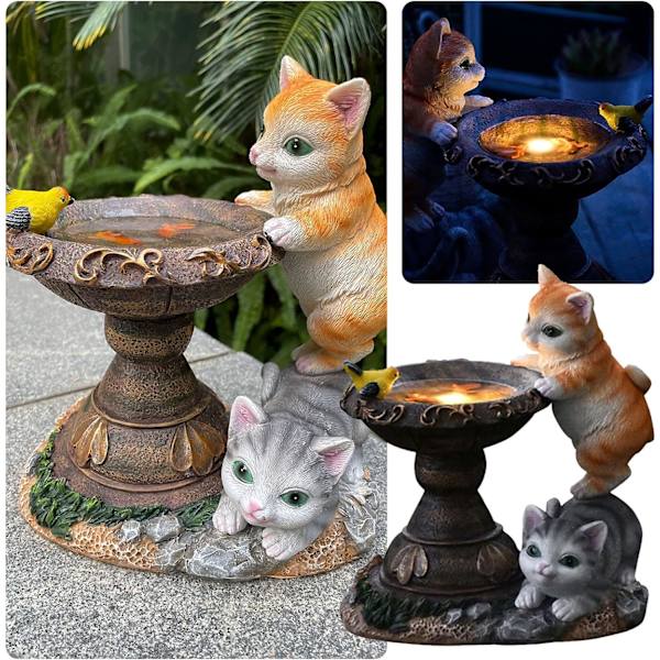 Katt Hagedekorasjon, Hagefigurer, Solcellelamper for Utendørs