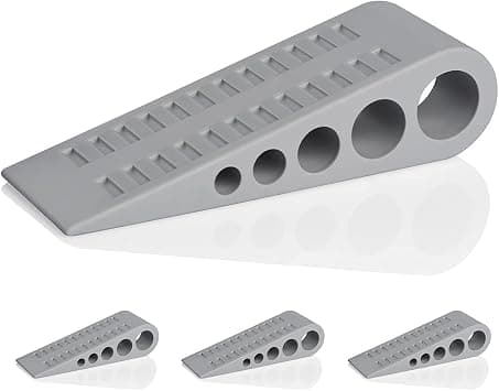 (Grå) 4-pack kilformade gummistopp för dörrar