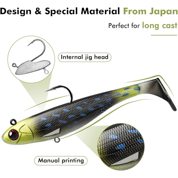 Bionic Bait (12cm), Mjukbete för Karp, Gädda, Öring, Abborre, Supervassa Krokar för Fiske S