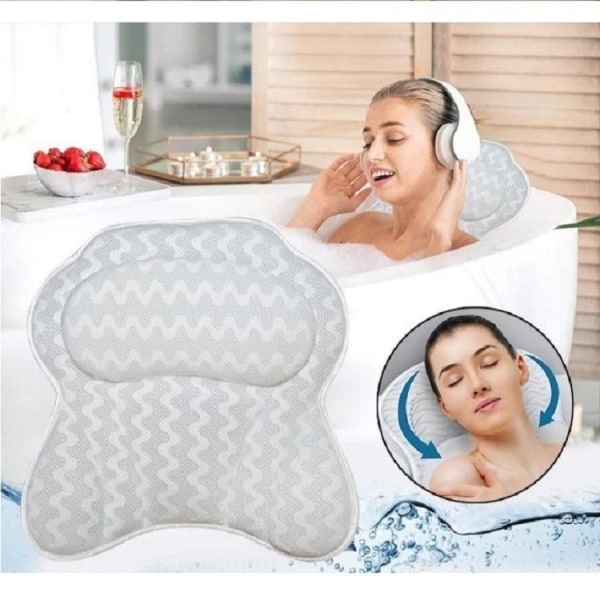 Large suction cup 3D mesh bathroom bathtub pillow Full body