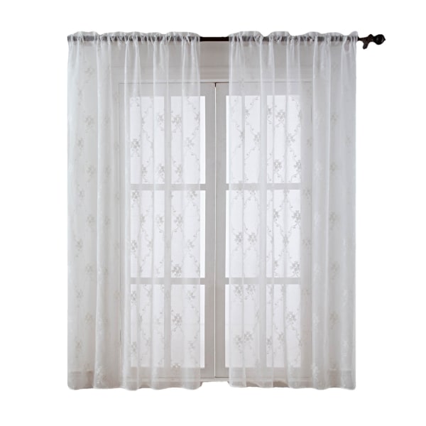 Hvid（132*114） Divider Door Curtain Voile - Ekstra Lang Voile Cur