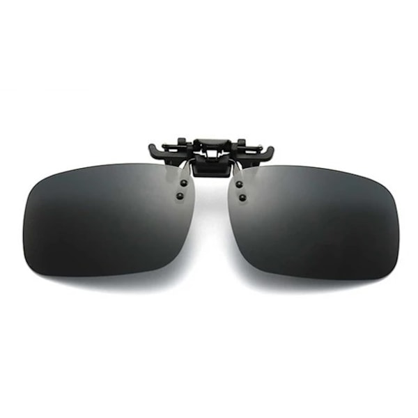 1 stk. sorte, clip-on solbriller med sorte glas 40x60mm