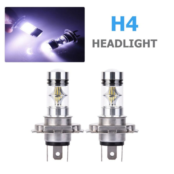 2 stykker automobil LED-lampe H4 100W LED-tågelygte 3030 fr