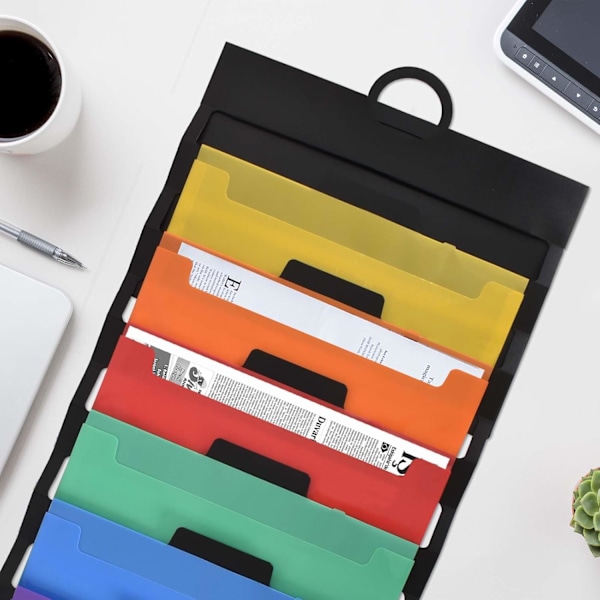 Vægmonteret filorganisator, A4 magasinholder display, 6 rum