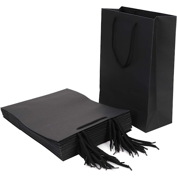 10 stk. Kraftpapirposer Store Julegaveposer Håndtaske med