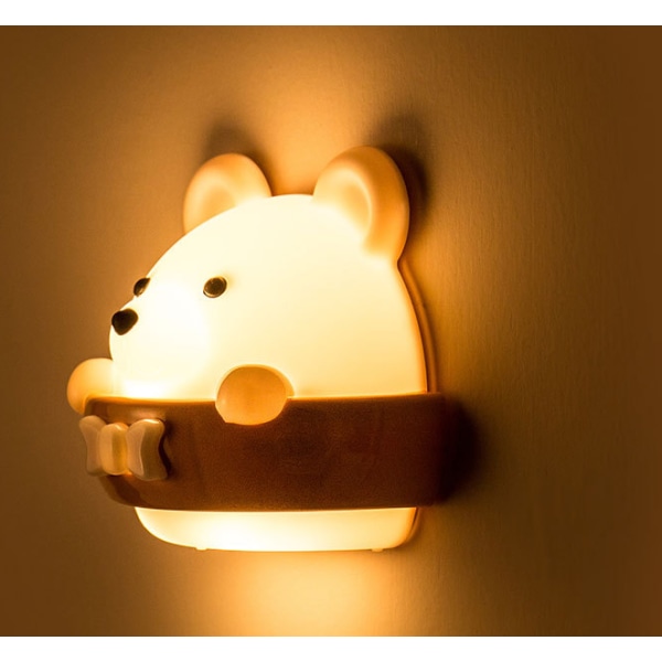 Creative bear LED nattlys lading plug-in fjernkontroll være