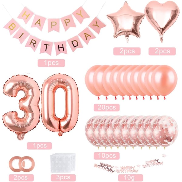 30 fødselsdag, 30 fødselsdagsdekoration, 30 ballondekoration,